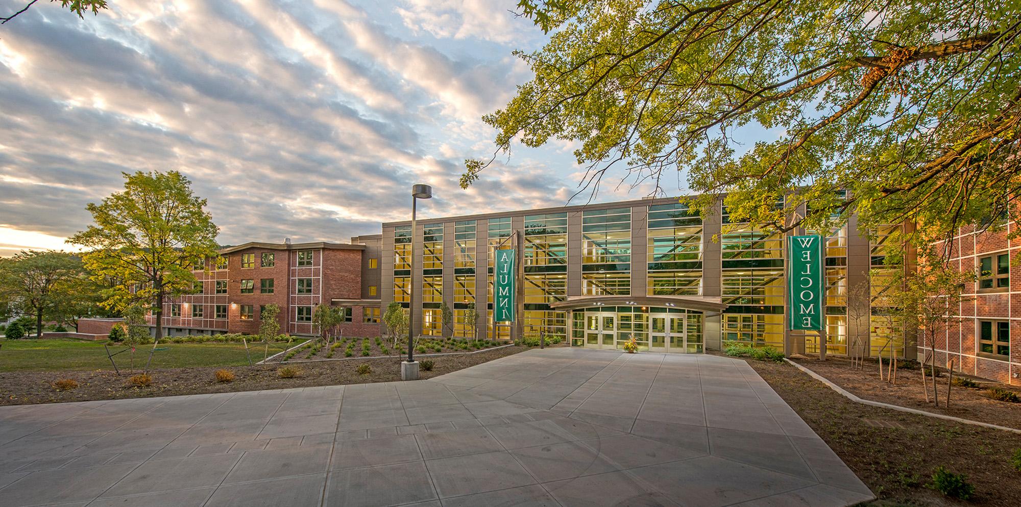 Front entrance of Binghamton University